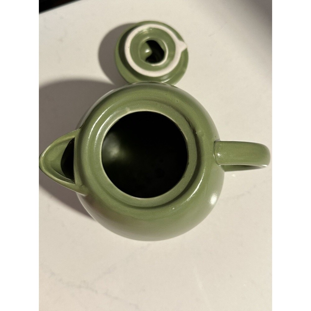 Starbucks Teapot Ceramic Tazo Pitcher Moss Green 25 Oz 700 ml 2012 New - Picture 4 of 8